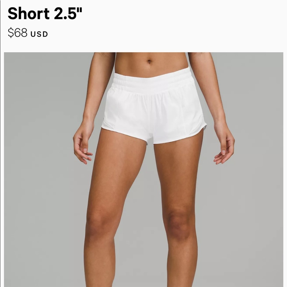 White Lululemon shorts